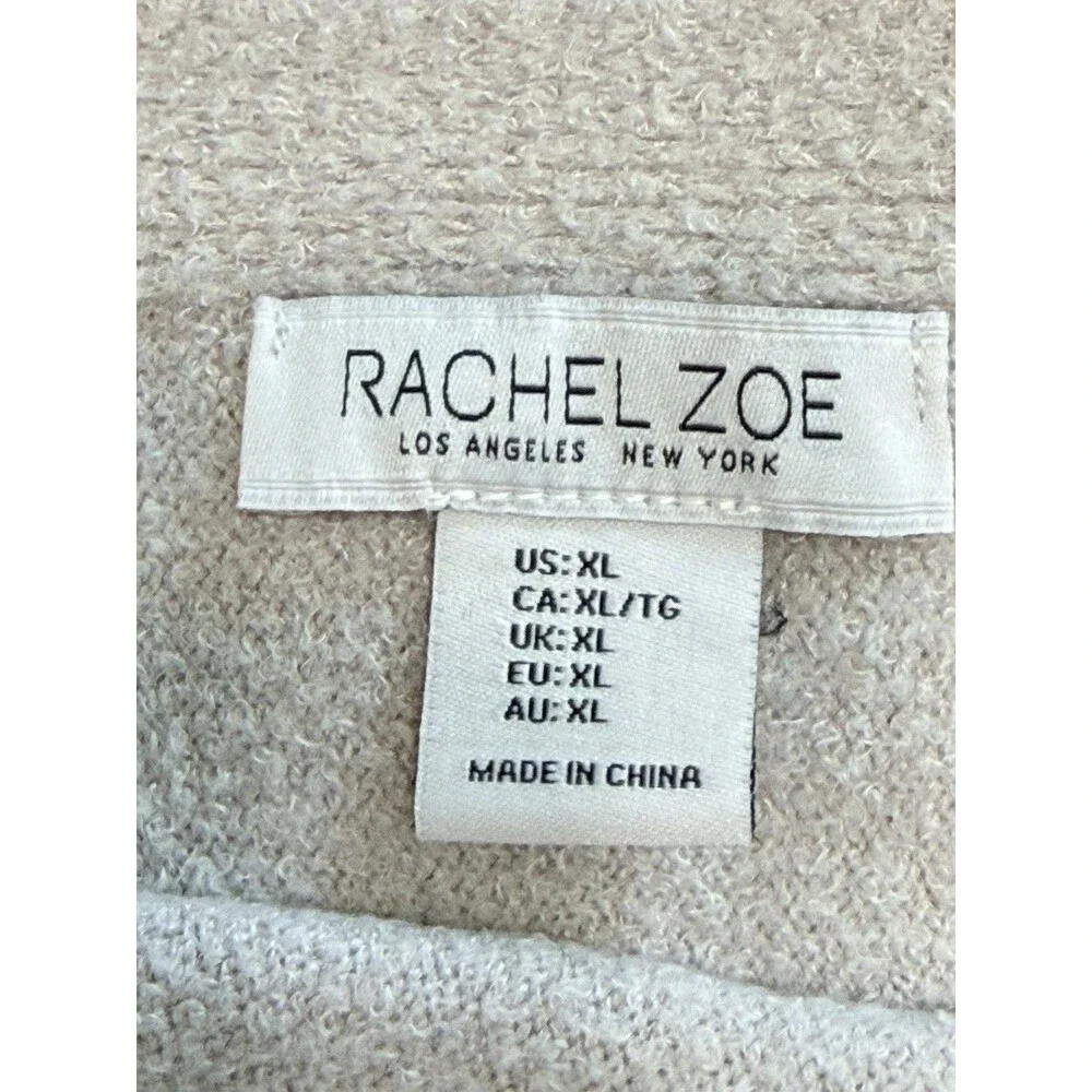 Rachel Zoe Pullover Sweater | Beige | Wide V-Neck | XL